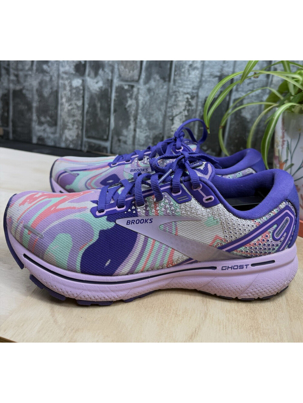Brooks Ghost 14 Men's Purple Low Top Lace-Up Mesh Running Sneaker 120356-1B-524